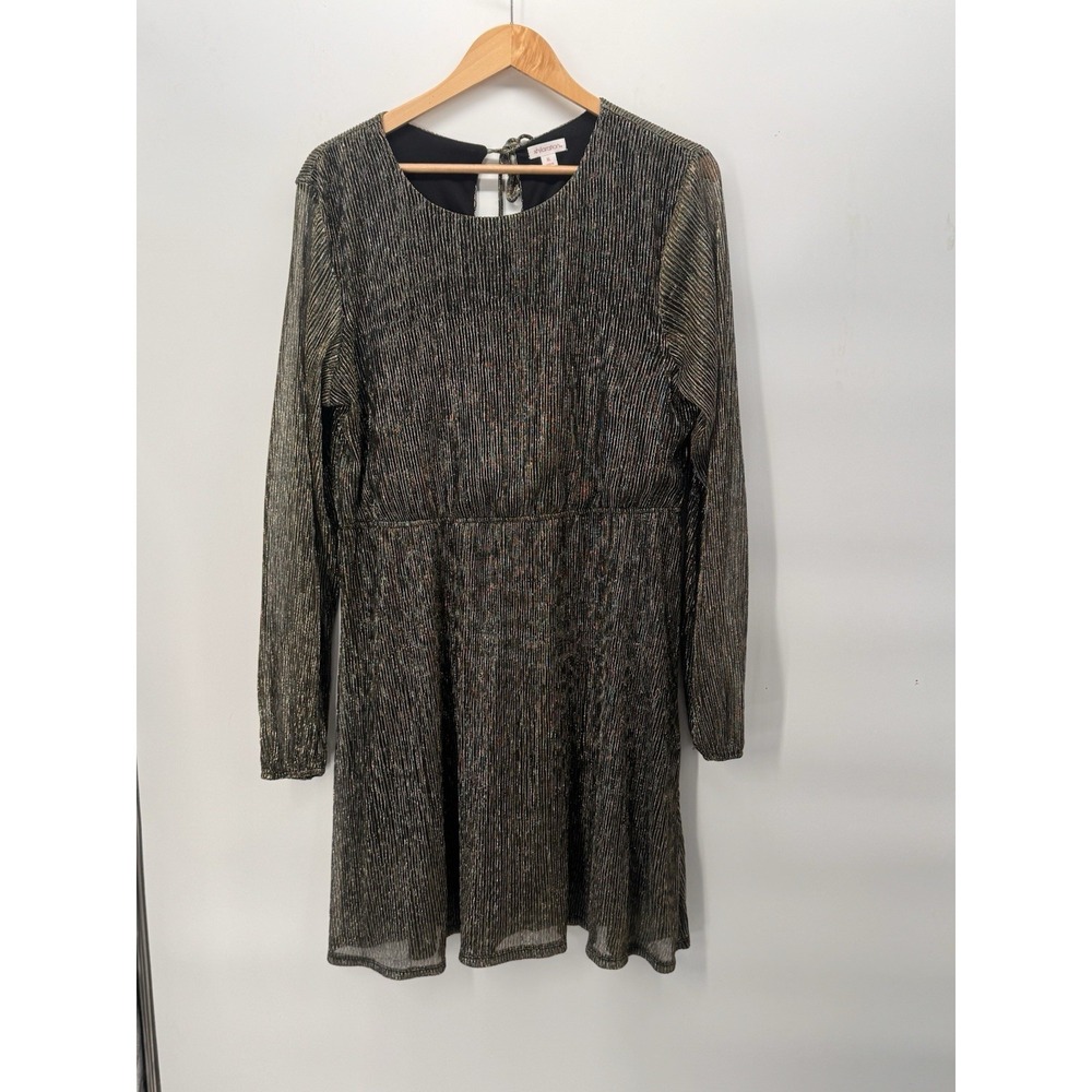 Target Xhilleration Gold Metallic Party Dress M Ripple Whimsygoth Witch Peasant